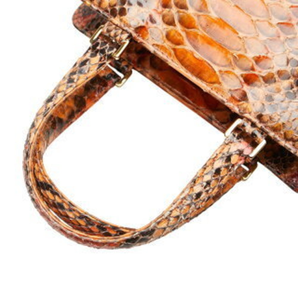 Fendi Mini Handbag Orange Multicolor Python - image 5